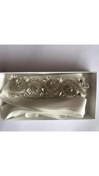 Stunning Jewelled and Ivory Satin Bridal Belt