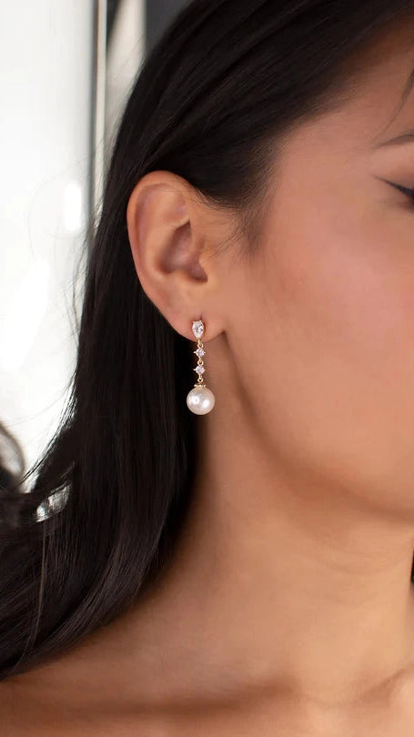 Brielle Long Pearl Drop Earring