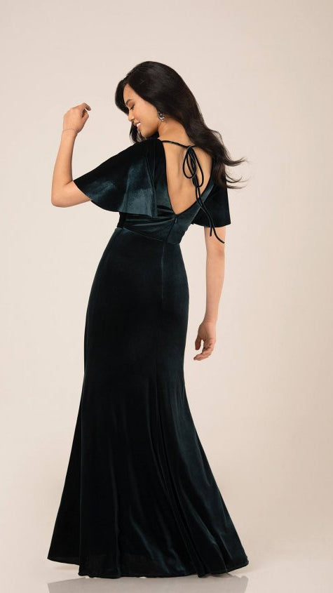 9658 Velvet Bridesmaid Dress
