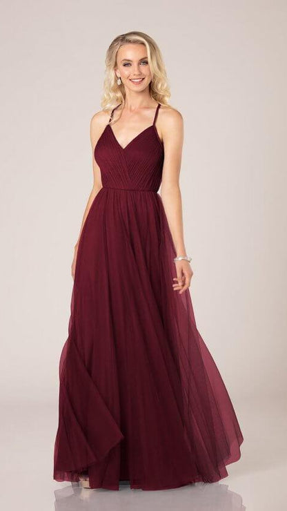 Beach Inspired Bridesmaid Gown with Braided Tulle Sorella Vita 9344