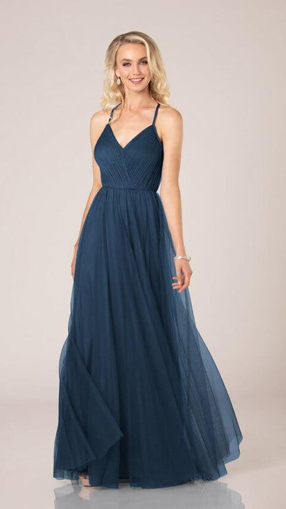 Beach Inspired Bridesmaid Gown with Braided Tulle Sorella Vita 9344