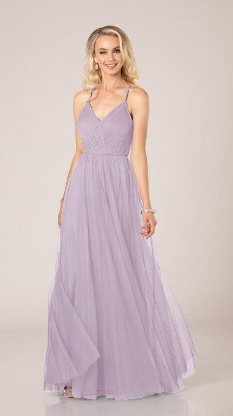 Beach Inspired Bridesmaid Gown with Braided Tulle Sorella Vita 9344