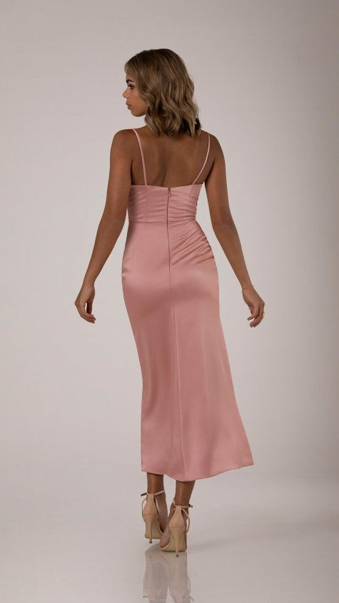 Sorella Vita 9539 Midi Charmeuse Satin Bridesmaid Dress