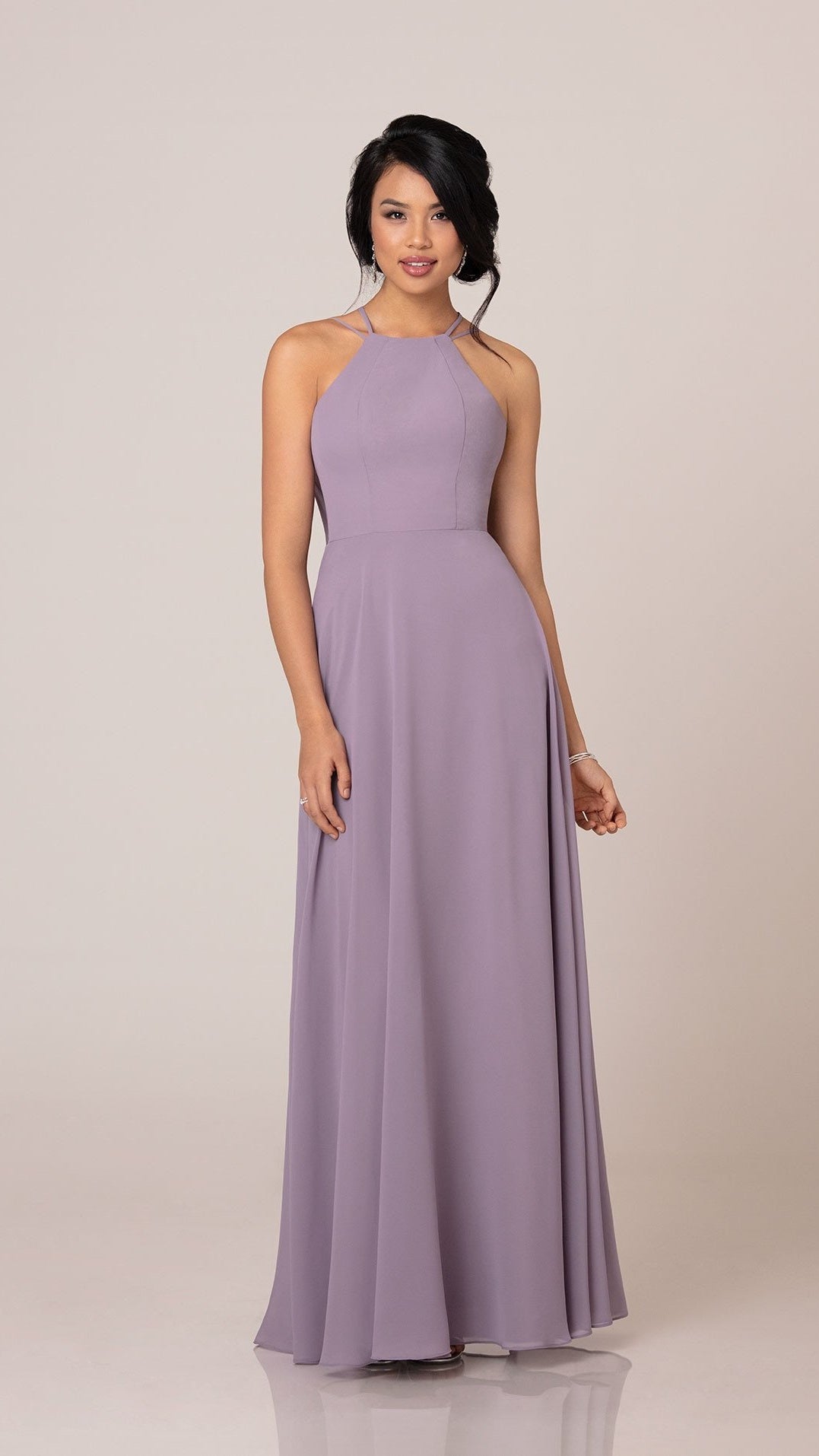 Simple Bridesmaid Dress With High Halter Neck - Sorella Vita 9276