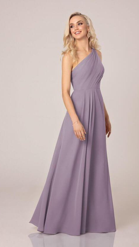 Simple One-Shoulder Bridesmaid Dress With Ruching - Sorella Vita 9296