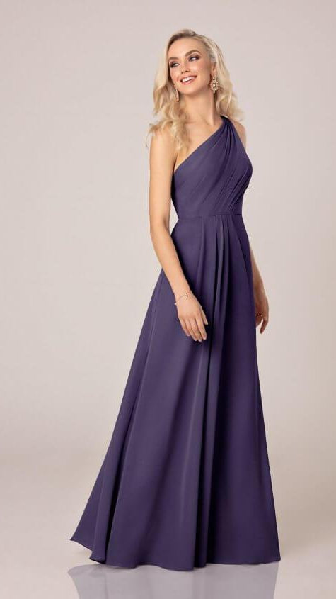 Simple One-Shoulder Bridesmaid Dress With Ruching - Sorella Vita 9296