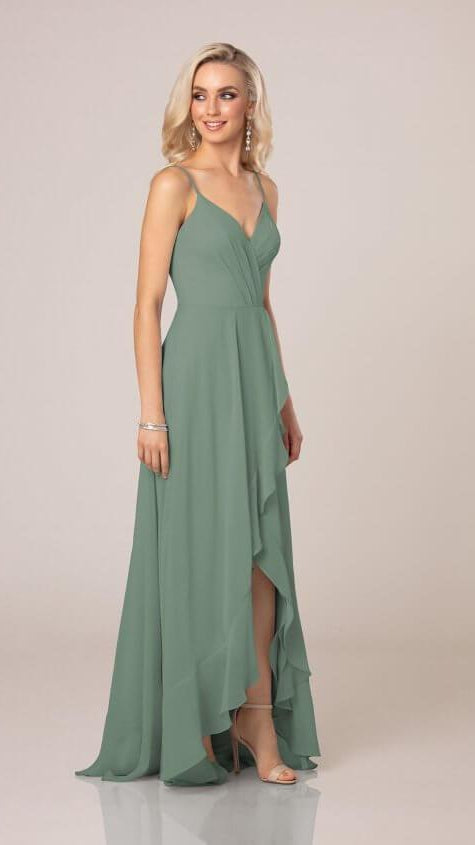 High-Low Bridesmaid Dress With Ruffle Details - Sorella Vita 9290