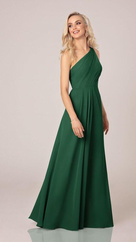 Simple One-Shoulder Bridesmaid Dress With Ruching - Sorella Vita 9296