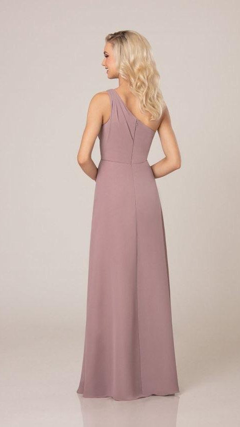 Simple One-Shoulder Bridesmaid Dress With Ruching - Sorella Vita 9296