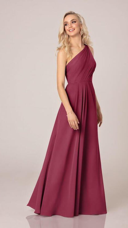 Simple One-Shoulder Bridesmaid Dress With Ruching - Sorella Vita 9296