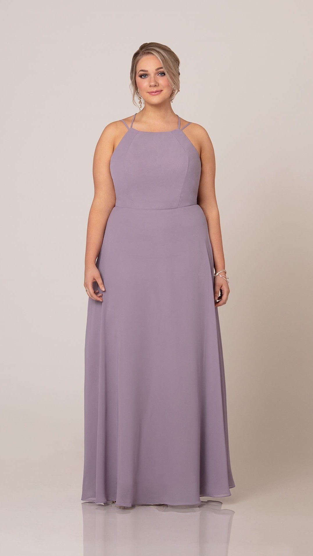 Simple Bridesmaid Dress With High Halter Neck - Sorella Vita 9276