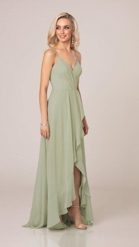 High-Low Bridesmaid Dress With Ruffle Details - Sorella Vita 9290