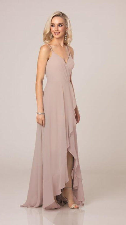 High-Low Bridesmaid Dress With Ruffle Details - Sorella Vita 9290