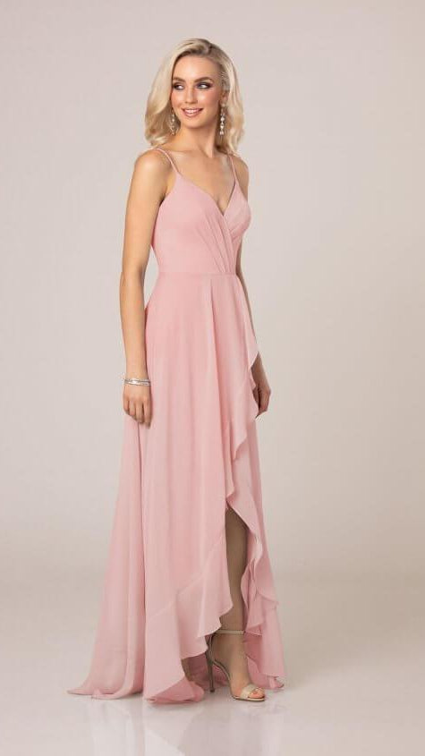 High-Low Bridesmaid Dress With Ruffle Details - Sorella Vita 9290