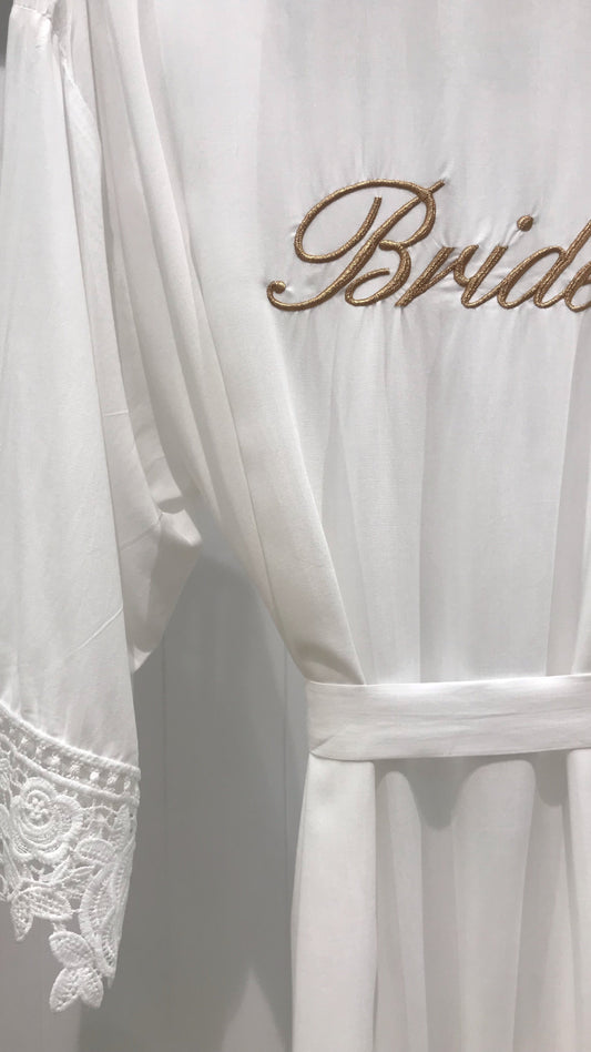 Embroidered Bride Robe