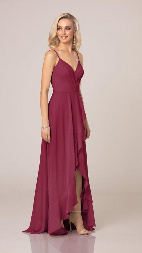 High-Low Bridesmaid Dress With Ruffle Details - Sorella Vita 9290