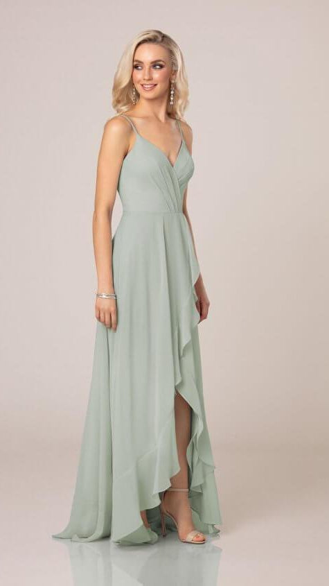 High-Low Bridesmaid Dress With Ruffle Details - Sorella Vita 9290