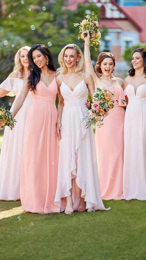 High-Low Bridesmaid Dress With Ruffle Details - Sorella Vita 9290