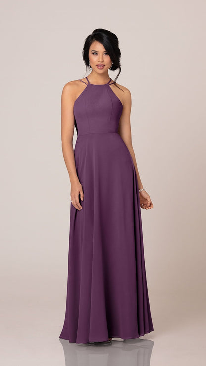 Simple Bridesmaid Dress With High Halter Neck - Sorella Vita 9276