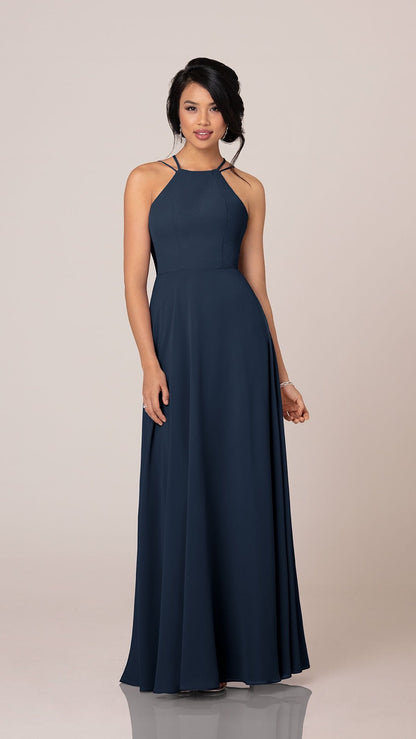 Simple Bridesmaid Dress With High Halter Neck - Sorella Vita 9276